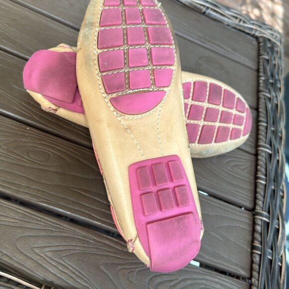 Clarks Dunbar Racer beige and pink leather artesian flats size 8 1/2 - Picture 6 of 6